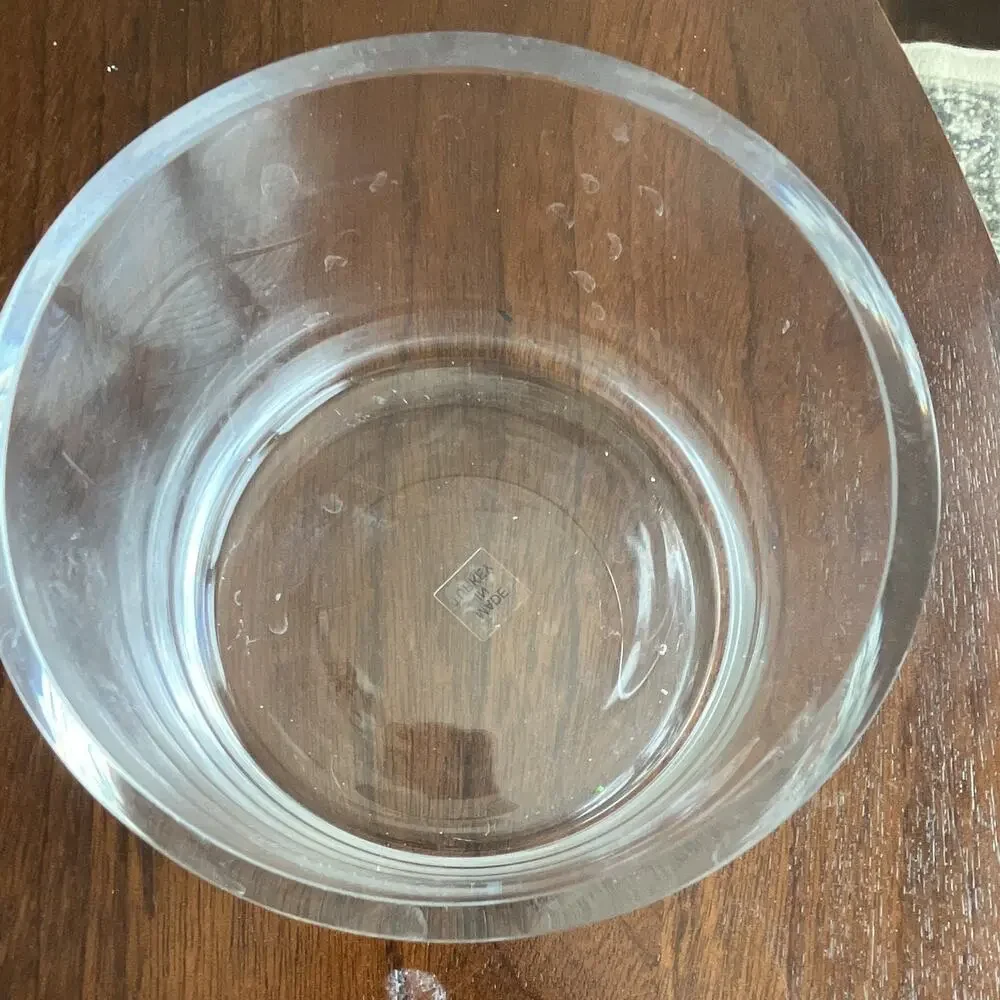 Denizli Handmade Clear Glass Round Canister with Lid, Made in Turkey